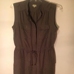 Gray/brown sleeveless dress with pockets